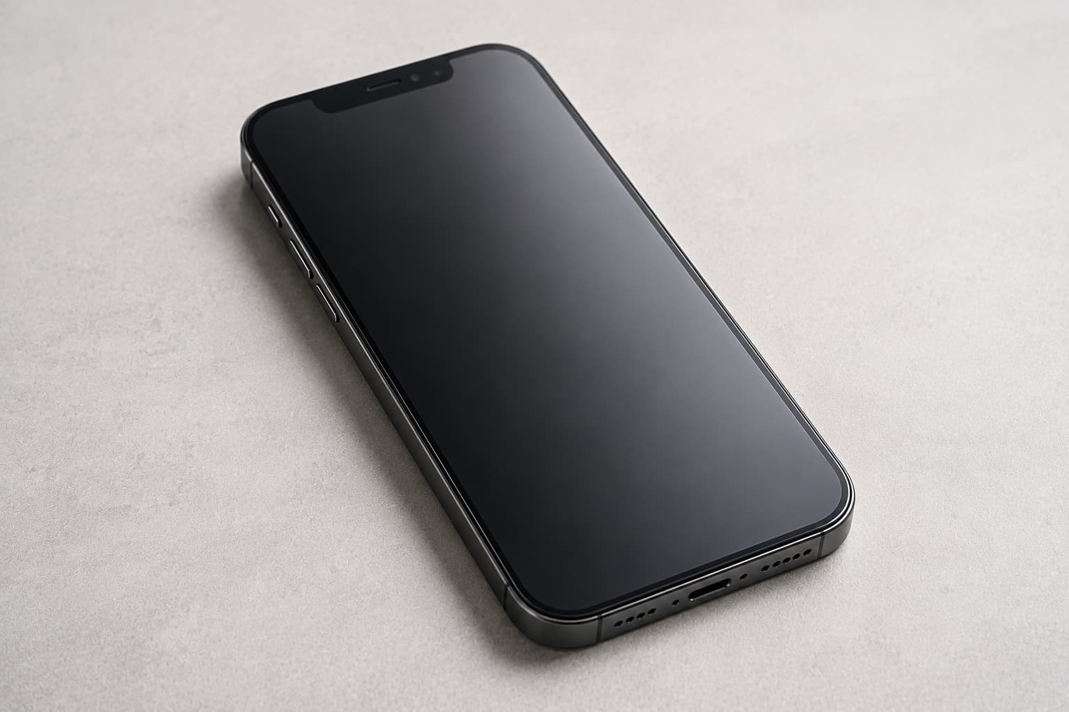 Téléphone de style iPhone propre sur une surface neutre